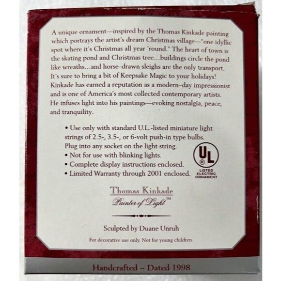 HALLMARK KEEPSAKE ORNAMENT St. Nicholas Circle Thomas Kinkade Magic NIB 1998 - Picture 6 of 6